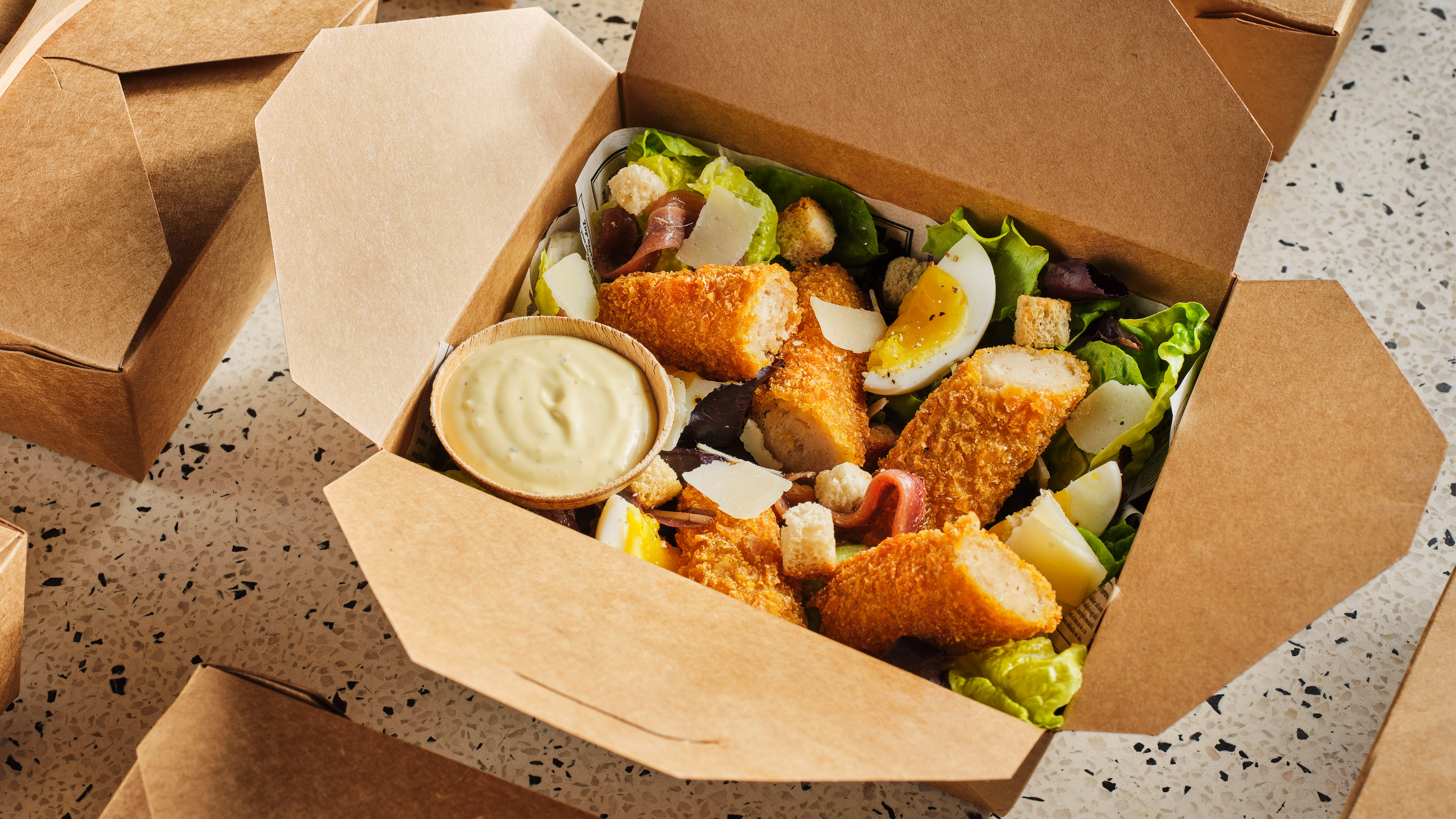 Kipkorn salade Caesar style