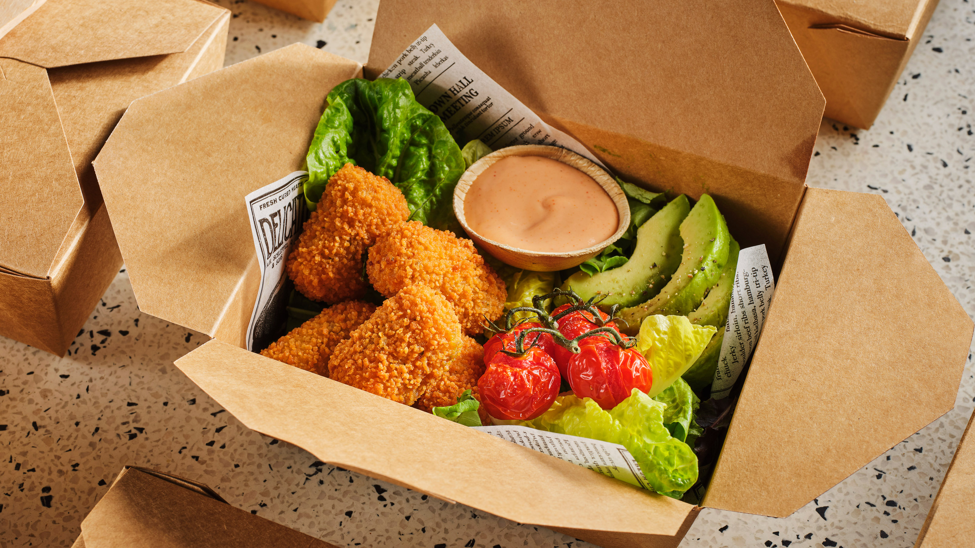 Luxe salade met Hollandse Garnalen Croquetjes
