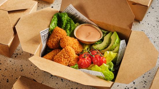 Luxe salade met Hollandse Garnalen Croquetjes - afhalen en takeaway recepten